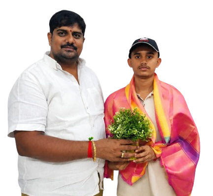 Founder Congratulating Student